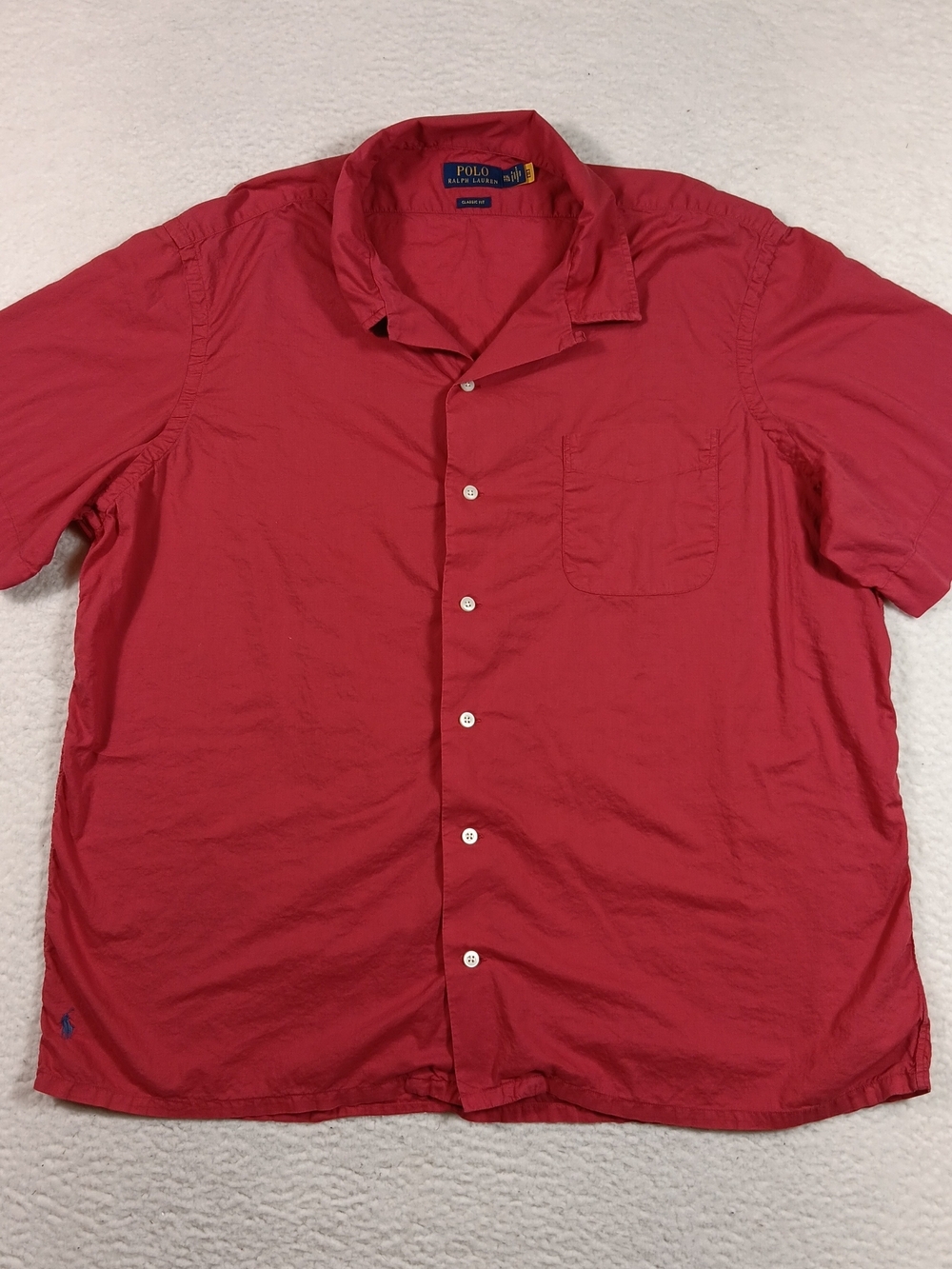 Polo Ralph Lauren Camp Shirt Mens XXL 2XL Red Loop Collar Nautical Preppy